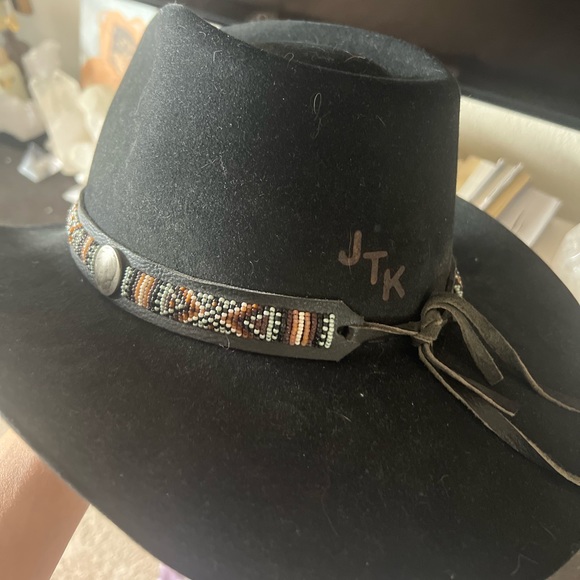 Kemosabe black Stetson beaver 4x cowboy hat felt fedora Nick fouquet 59 7 3/8 - Picture 4 of 5